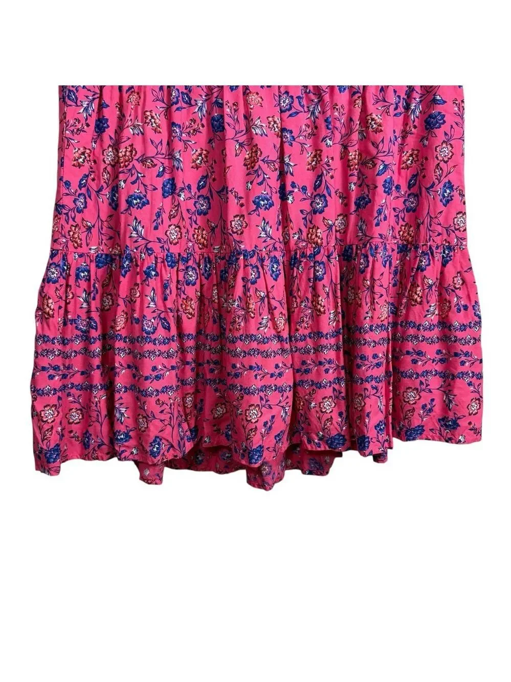 Lane‎ Bryant Pink Floral Drop Waist Skirt Size 14/16 Boho Rayon